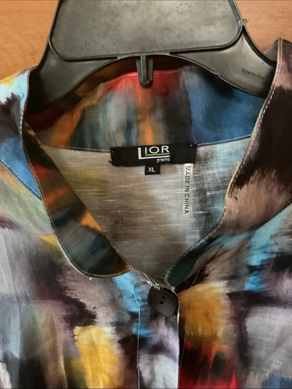 Abstract Brushstroke Button-Front Tunic - Multicolor - Picture 2 of 4